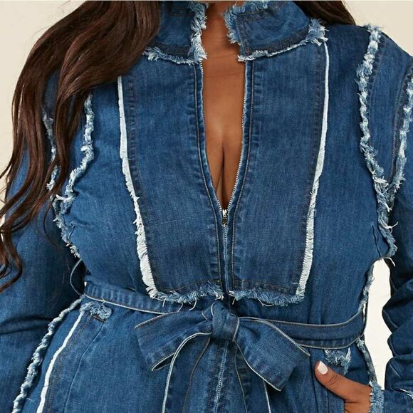 ❤️NEW L’ATISTE BY AMY PLUS SIZE MINI DENIM DRESSES - Picture 8 of 11